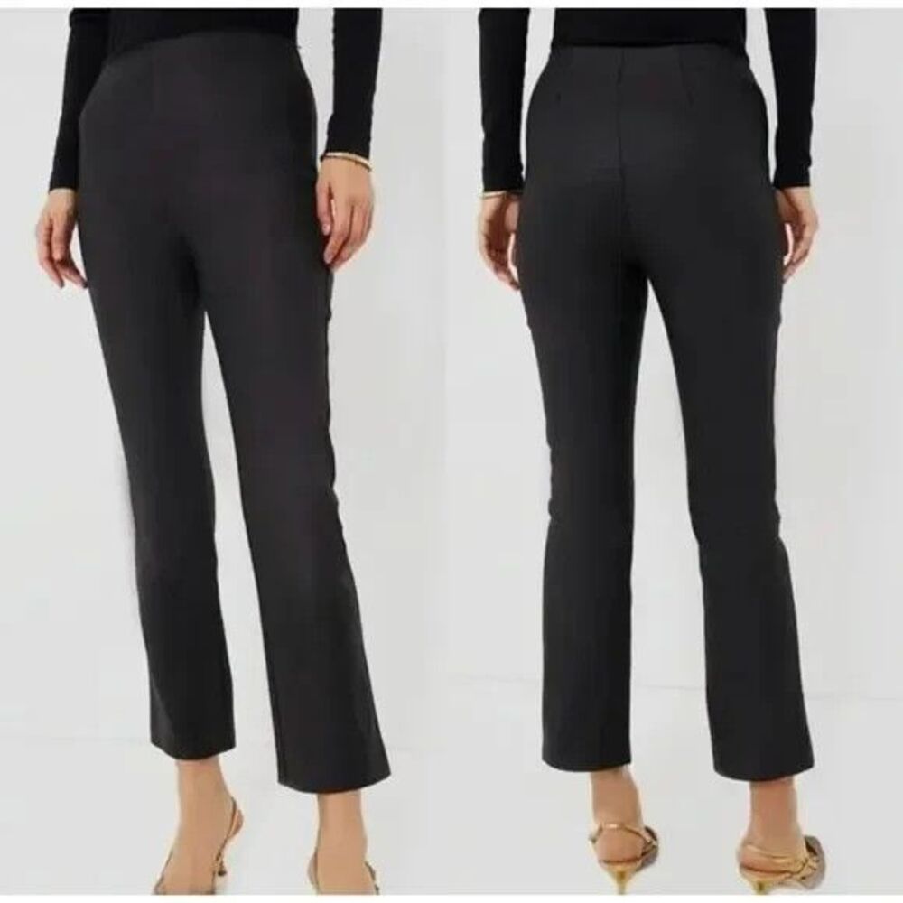 Tuckernuck Ashford Wax Shimmer Kick Ankle Pants Womens S Stretch Black NWOT